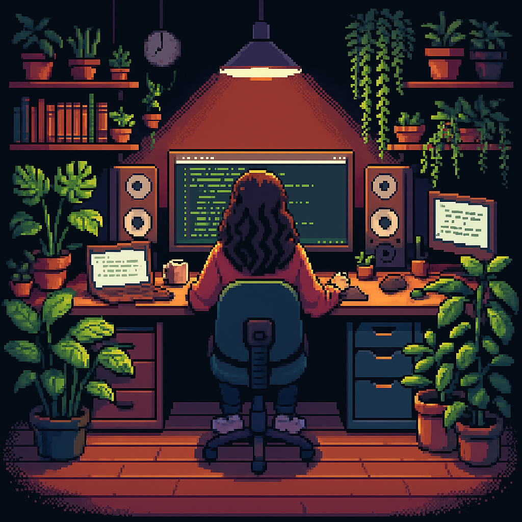 A person sitting at a desk in front of a computer